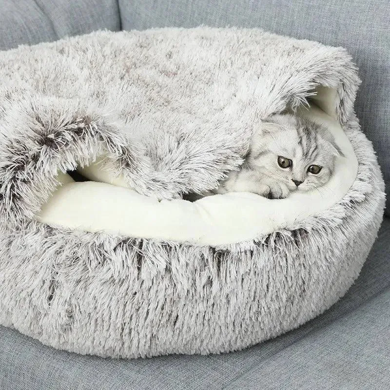 Plush Round Pet Bed House