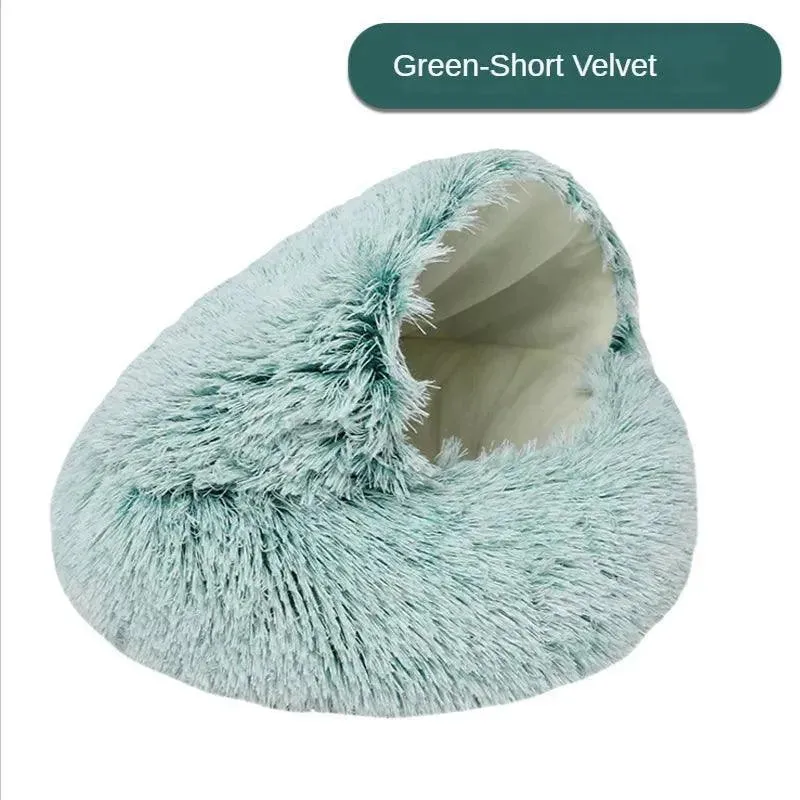 Plush Round Pet Bed House