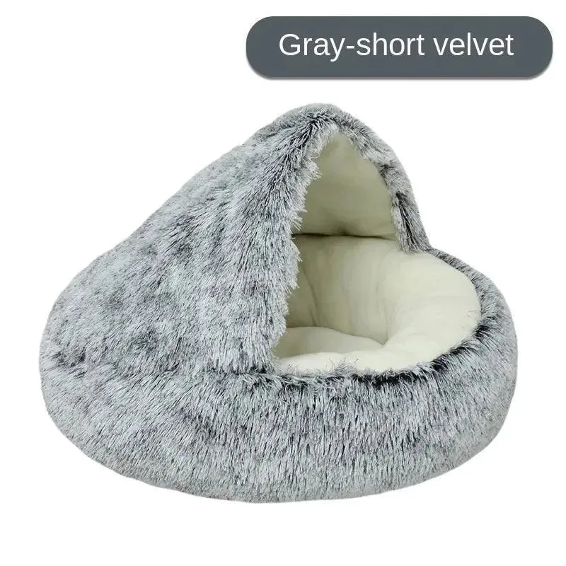 Plush Round Pet Bed House