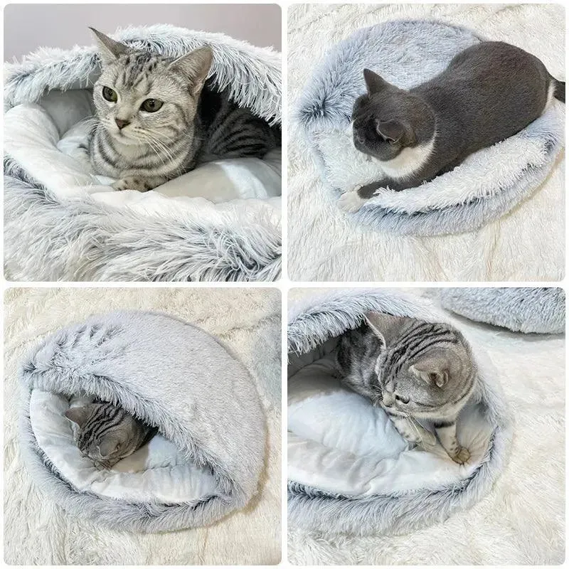 Plush Round Pet Bed House