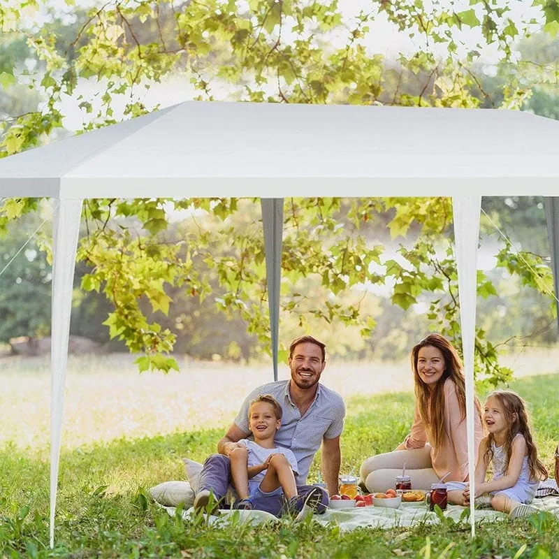 PulseMartix  10' x 20' Heavy Duty Party Tent Outdoor Wedding Tent Waterproof PE Canopy Pavilion Tent with Wind Rope, White Commercial Event Tent for Camping