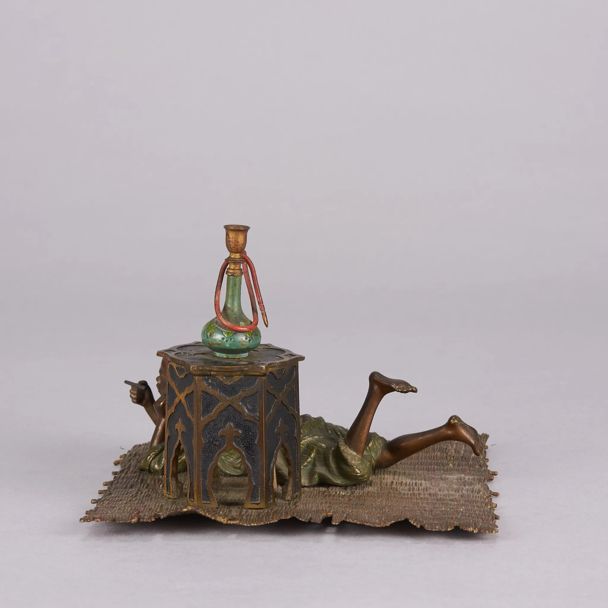 "Boy on Rug Inkwell" by Franz Bergman