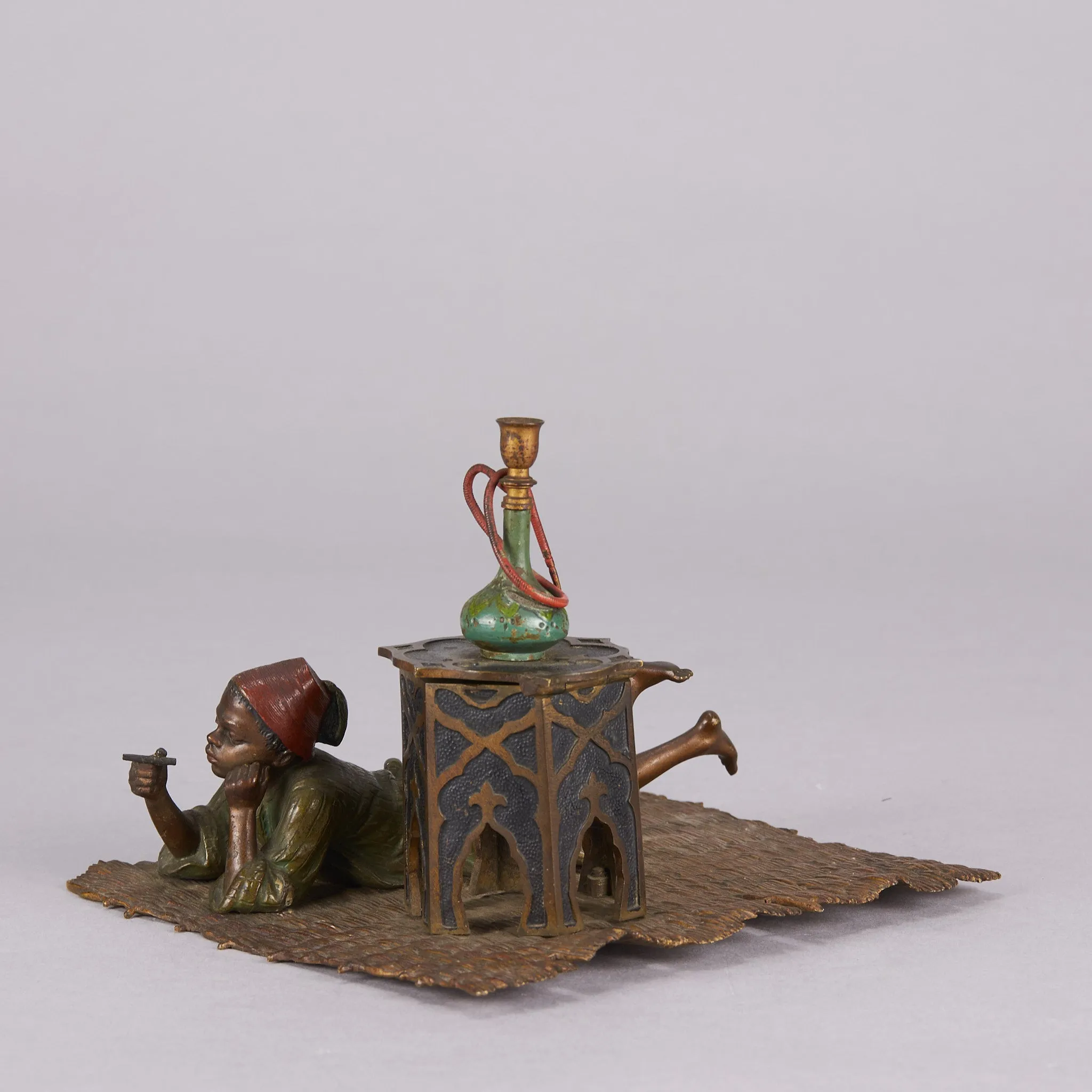 "Boy on Rug Inkwell" by Franz Bergman