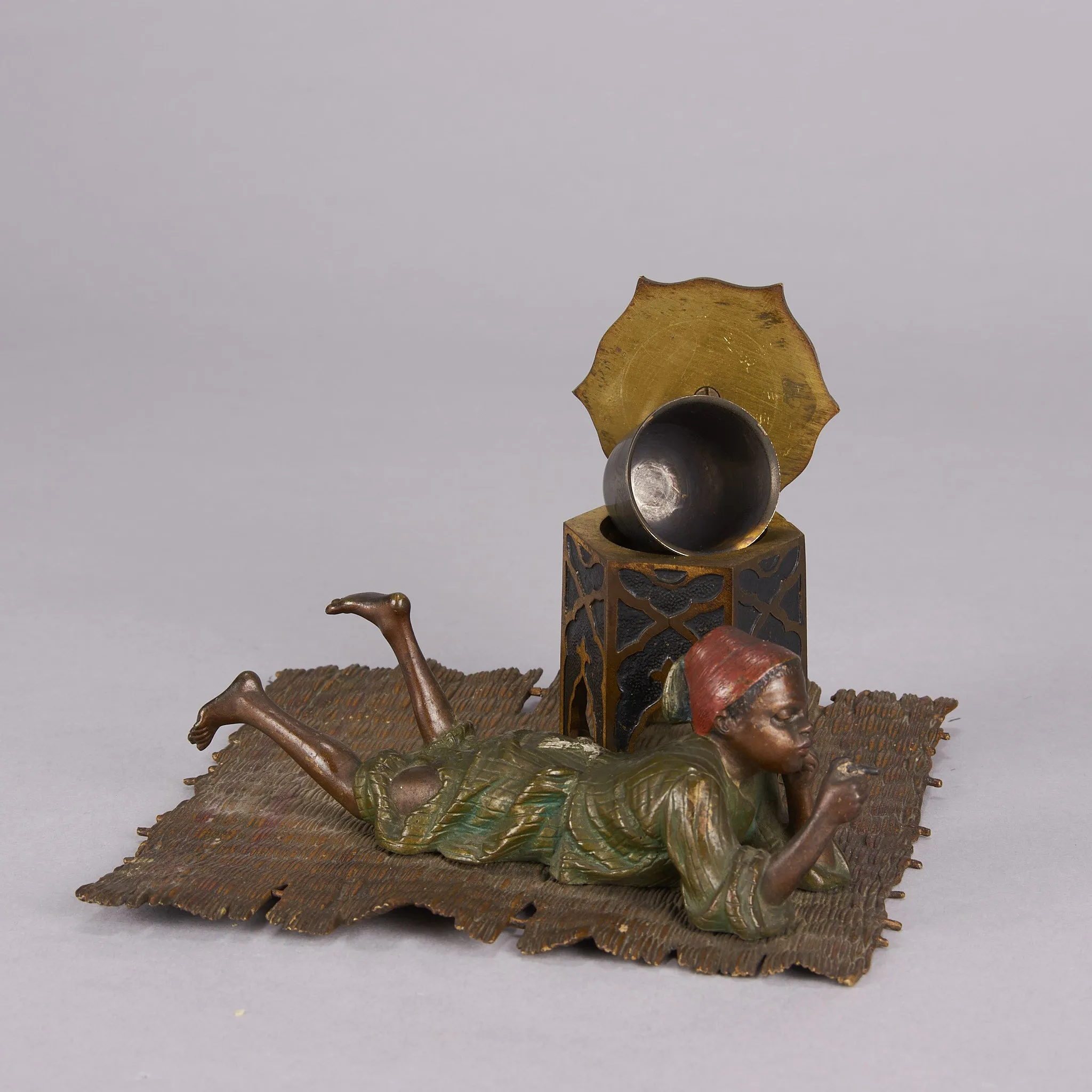 "Boy on Rug Inkwell" by Franz Bergman