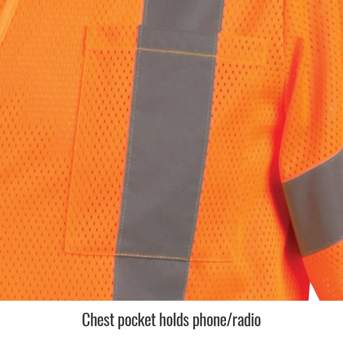 Revco VS2030-OR Orange ANSI Class 2 Short Sleeve Polyester Hi-Vis Safety Vest (1 Vest)