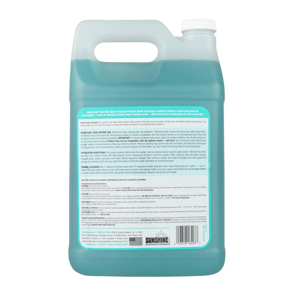 Simple Green 18203 Heavy-Duty Cleaner & Degreaser, Liquid Concentrate, 1 Gal