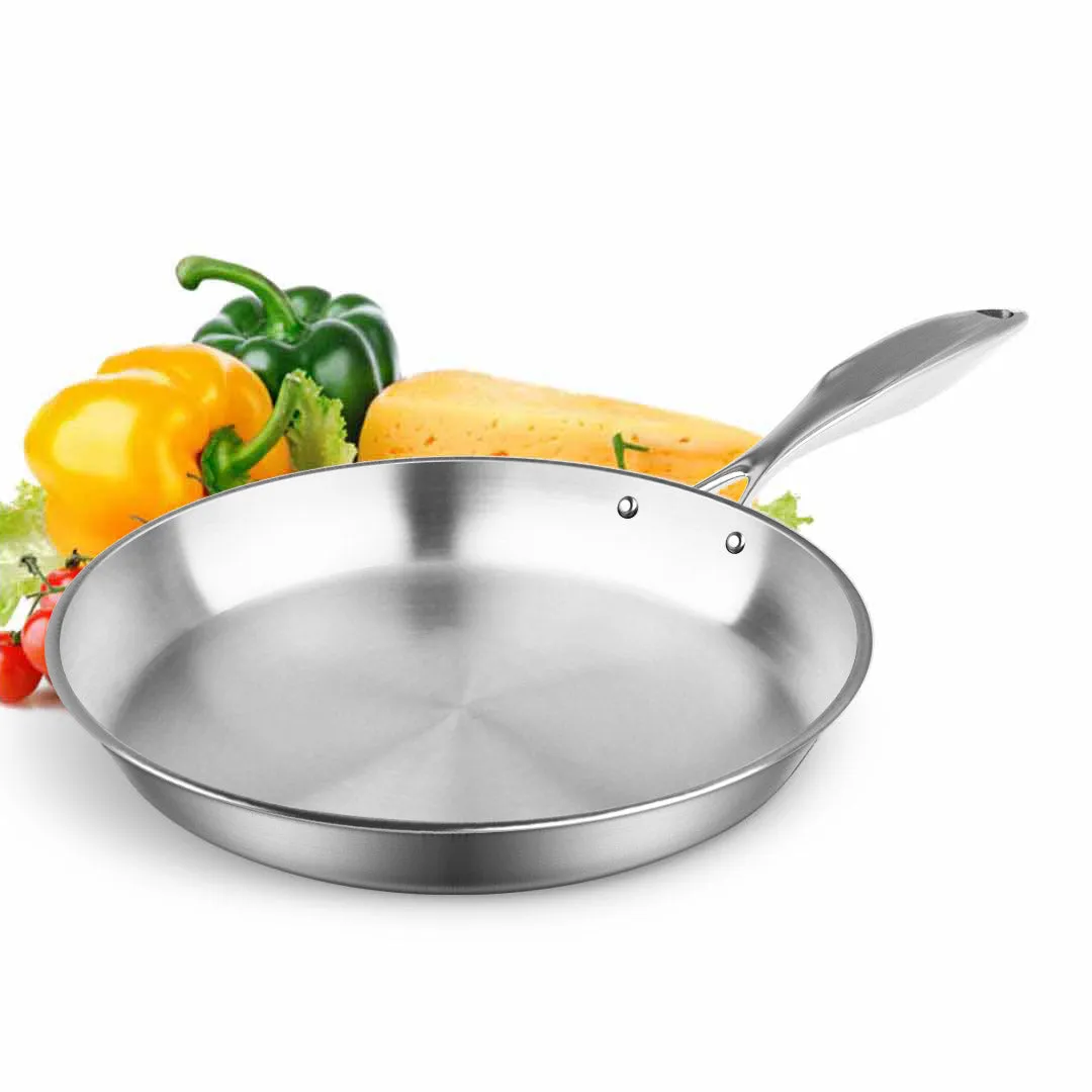 SOGA Stainless Steel Fry Pan 22cm 34cm Frying Pan Top Grade Skillet Induction Cooking FryPan