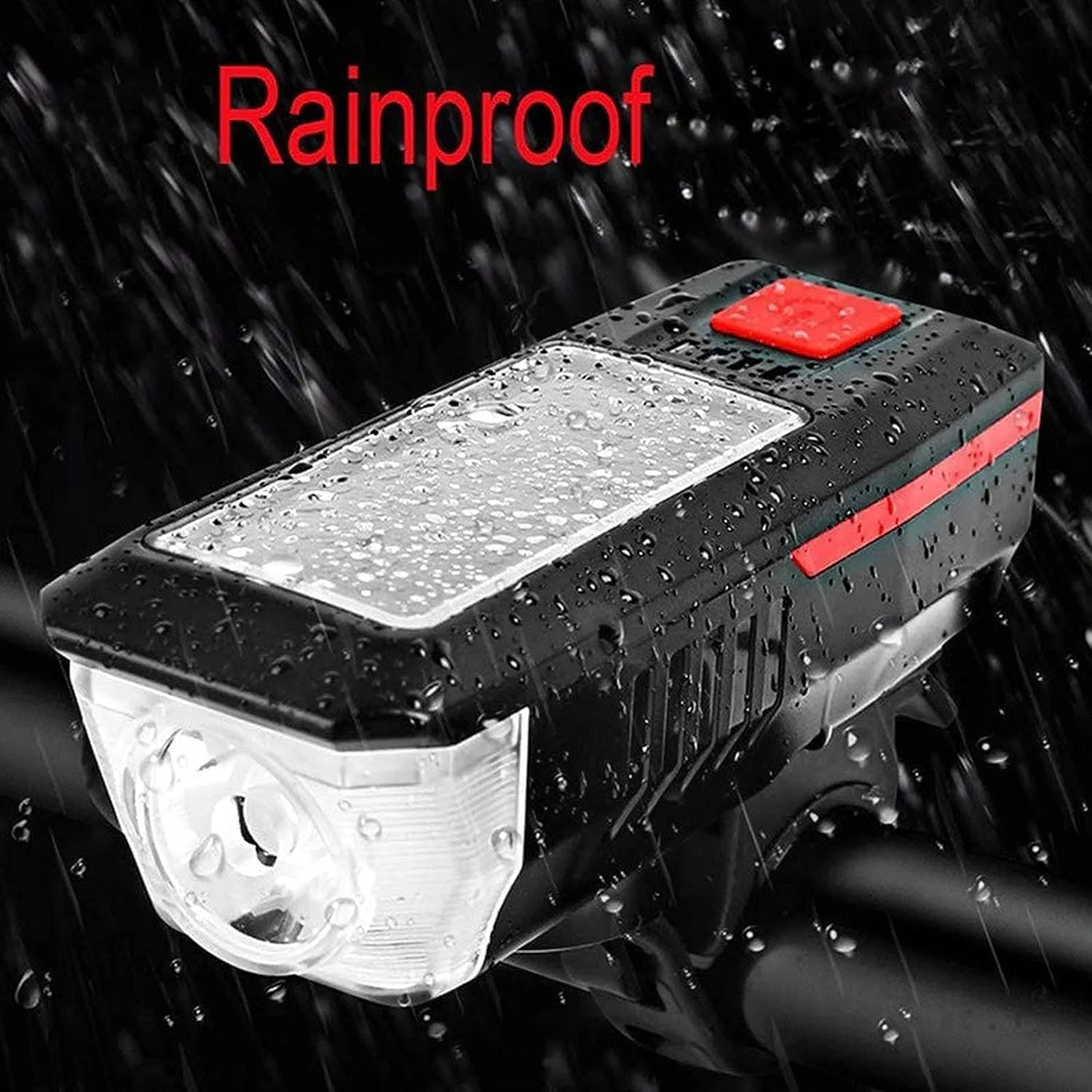 Solar Powered Bike Light, 3 Modes LED Headlight & Waterproof Bell, USB Rechargeable, Perfect for Road and Mountain Bikes