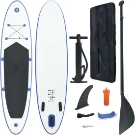 Stand Up Paddle Board Set SUP Surfboard Inflatable Blue and White,Paddleboards-30.36lbs
