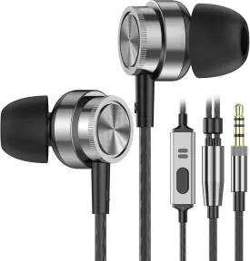 Wired Earbuds with Microphone, in Ear Headphones Wired with Heavy Bass Noise Isolation Magnetic Earphones Cord for Samsung Laptop Tablet MP3 Android Phones and All 3.5mm Jack Devices