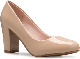 Women's Classic Round-Toe Platform Pumps High Block Heel - Adorable, Comfortable