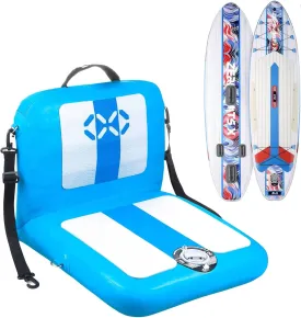 ZLX 10.5 FT Inflatable Stand Up Paddle Board with Seat for All Skill Levels Youth & Adults Wide Stable Non-Slip Deck, Adjustable Paddle